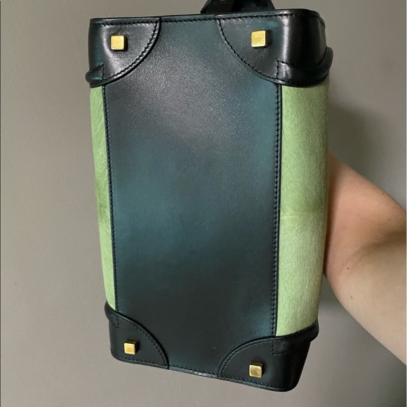 Host pick! 🤩🥳 Celine pistachio Pony hair and black leather Mini luggage bag - Picture 13 of 16